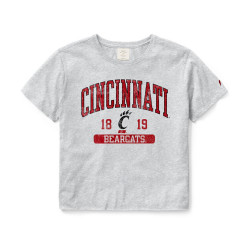 League Cincinnati Bearcats Women's Ash Crop Top