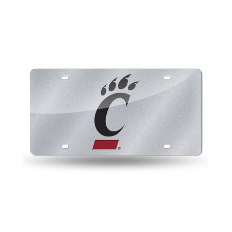 Cincinnati Bearcats Mirrored License Plate with C-Paw