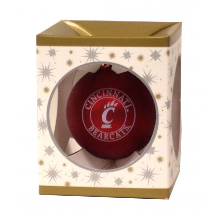 Cincinnati Bearcats Matte Glass Ball Holiday Ornament