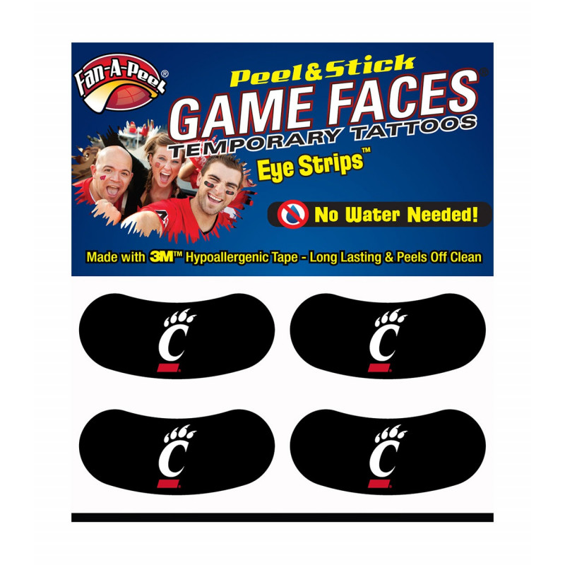 Cincinnati Bearcats Eye Black Peel-n-Stick 2 Pack