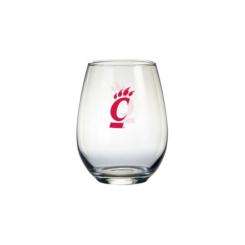 Cincinnati Bearcats Stemless C-Paw Wine Glass