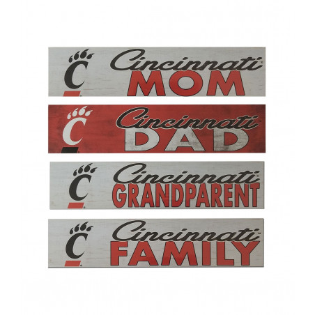 Cincinnati Bearcats Miscellaneous Family 3 x 13 Wooden Signs