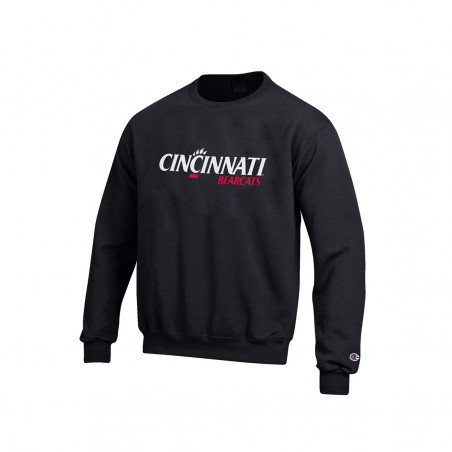 Champion Cincinnati Bearcats Youth Athletic Logo Black Crew
