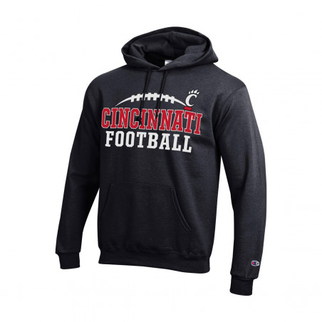 Champion Cincinnati Hoodie w Football Under Laces in Black
