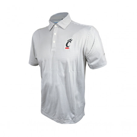 Columbia Cincinnati White/Gray Striped Club Invite Polo