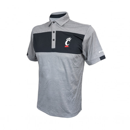 Columbia Cincinnati Gray w/ Black Stripe Total Control Polo