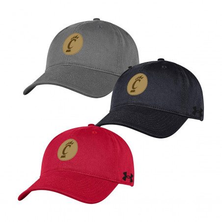 Under Armour Cincinnati C-Paw Adj. Caps w/ Cir Leather Patch