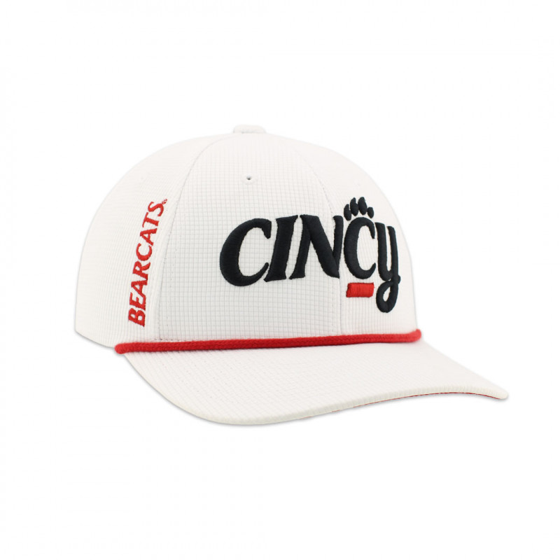 Cincy Script Red Rope Hat with Bearcats on the Right Side