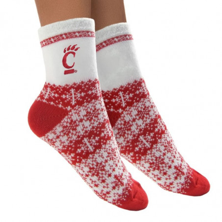 Red and White Holiday Socks with C-Paw
