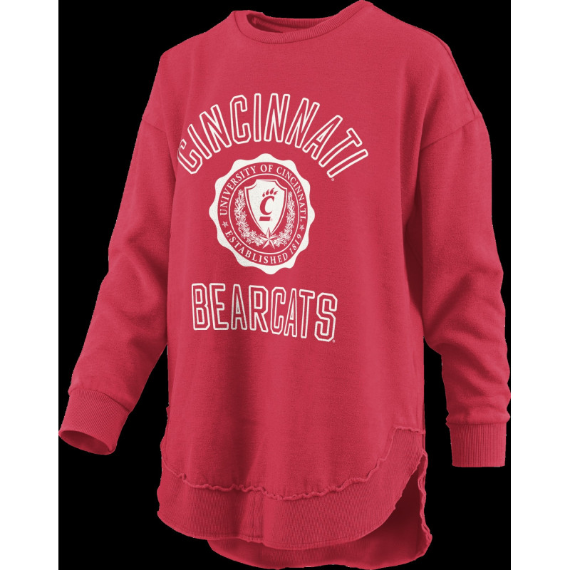 Women's Melange Poncho in Red