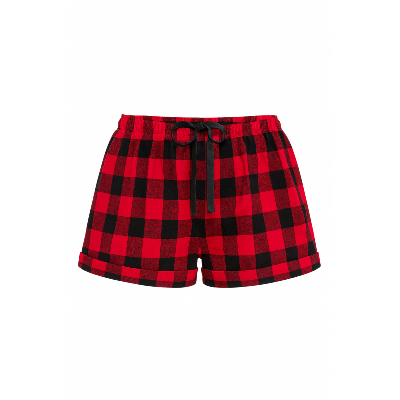 Women's Red Flannel Shorts with Bearcats on Back