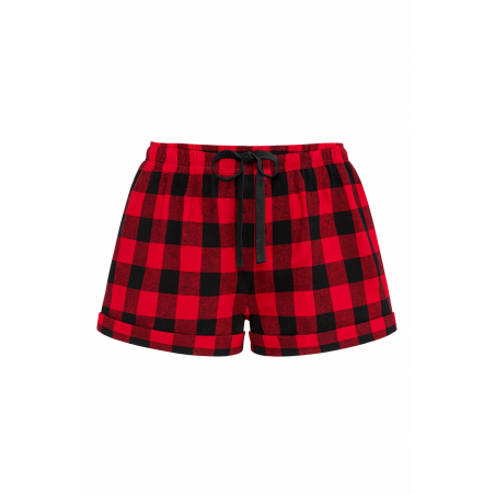 Women's Red Flannel Shorts with Bearcats on Back