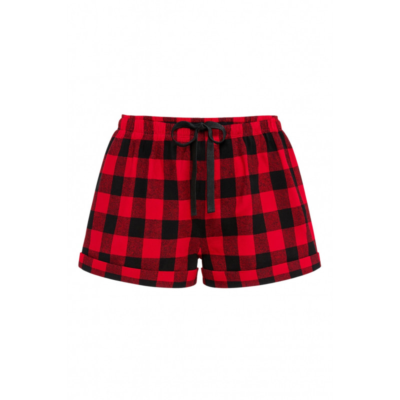 Women's Red Flannel Shorts with Bearcats on Back
