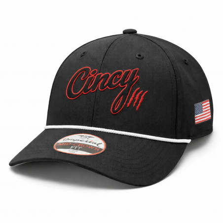 Black with White Rope Adjustable Cincy Hat